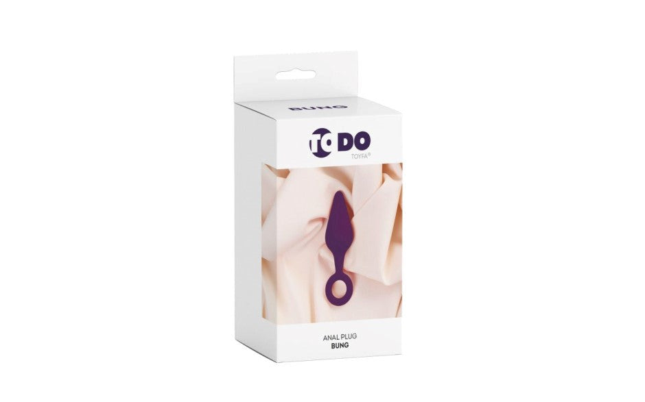 ToDo Bung Silicone Anal Plug Small Purple with Removal Loop - - Butt Plugs