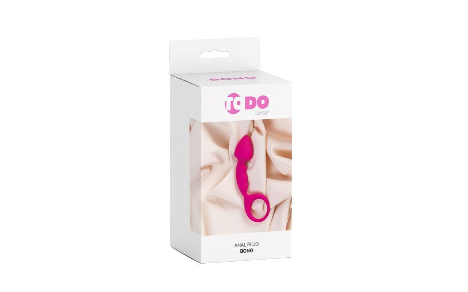 ToDo Bong Anal Plug With Pointed Tip Small Pink Medical Grade Silicone - - Butt Plugs
