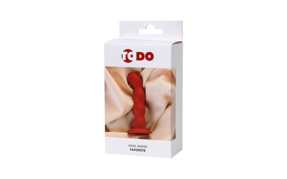 ToDo Favorite Ribbed Textured Anal Wand Premium Silicone Suction Cup - - Butt Plugs