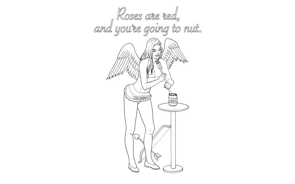 Wood Rocket My Naughty Valentine Adult Colouring Book 24 Romantic Illustrations - - Party Gifts and Novelties
