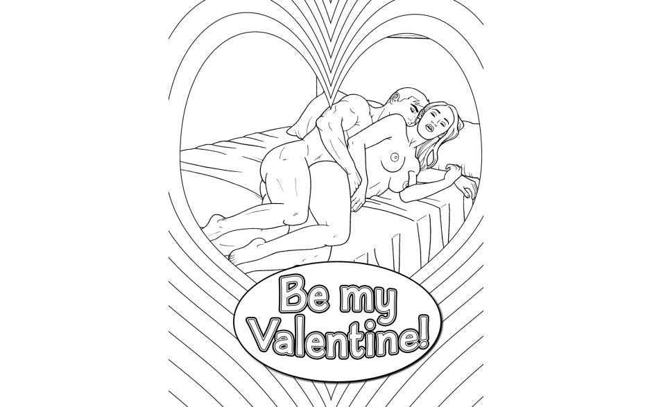 Wood Rocket My Naughty Valentine Adult Colouring Book 24 Romantic Illustrations - - Party Gifts and Novelties