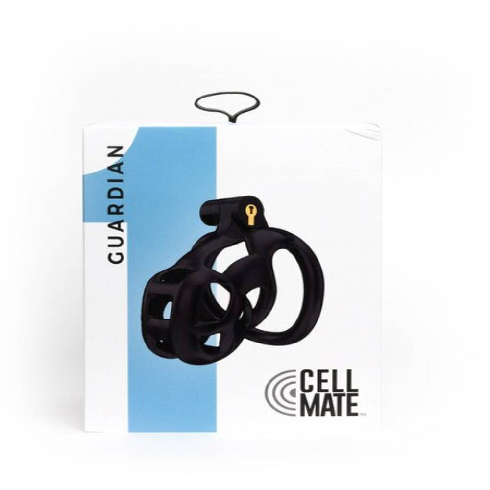 Sport Fucker The Guardian by CellMate Male Chastity Device Black with Lock - - Male Chastity