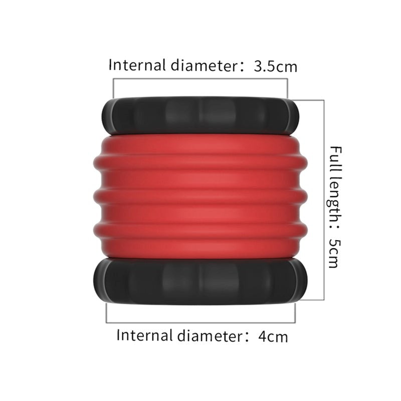 BDStyle Male Scrotum Testicle Squeeze Cock Rings - Red - Stretchy Cock Rings