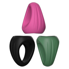 BDStyle 3 in 1 Stretchy Silicone Penis Ring - - Stretchy Cock Rings