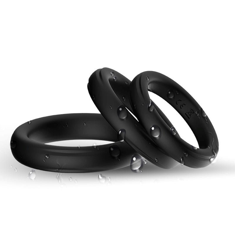 BDStyle Triple Male Silicone Cock Ring Set - - Cock Ring Sets