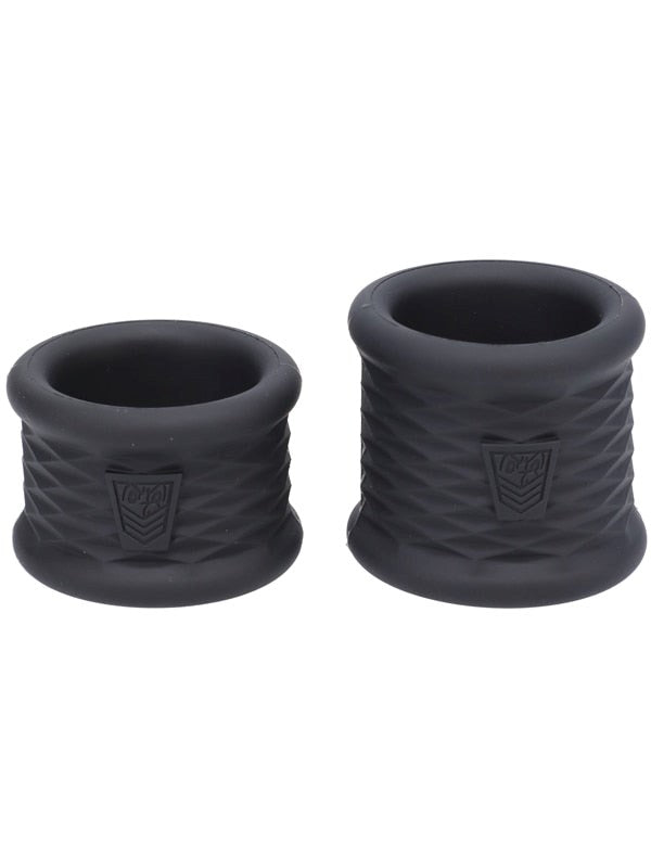 Doc Johnson Fort Troff Stretch Flex Trainers Cock Ring Black for Testicular Training - - Stretchy Cock Rings