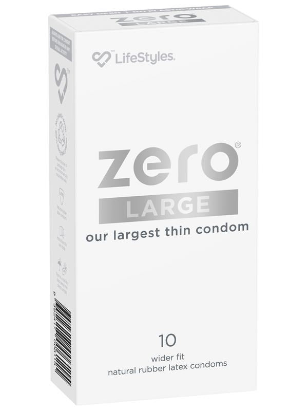Lifestyles Zero Large Comfort Fit Thinnest Condoms 10 Pack - - Condoms