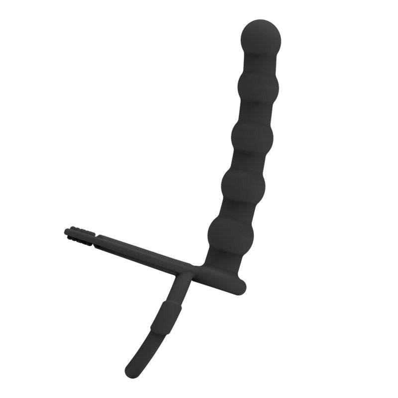 BDStyle Mens Cock and Ball Ring with Anal Beads - - Ball and Cock Toys