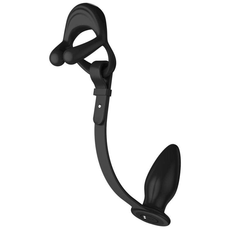 BDStyle Silicone Vibrating Cock Ring with Anal Vibrator - - Vibrating Cock Rings