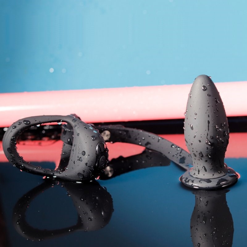 BDStyle 10 Functions Cock and Ball Ring With Anal Plug - - Vibrating Cock Rings