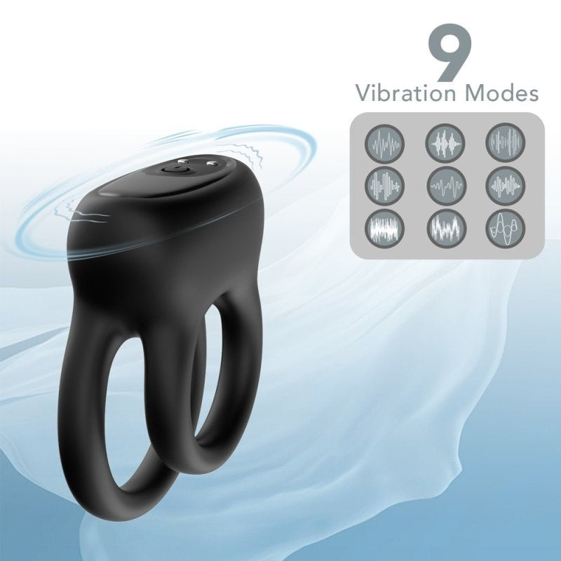 BDStyle Wireless Double Vibrating Mens Love Ring - - Vibrating Cock Rings