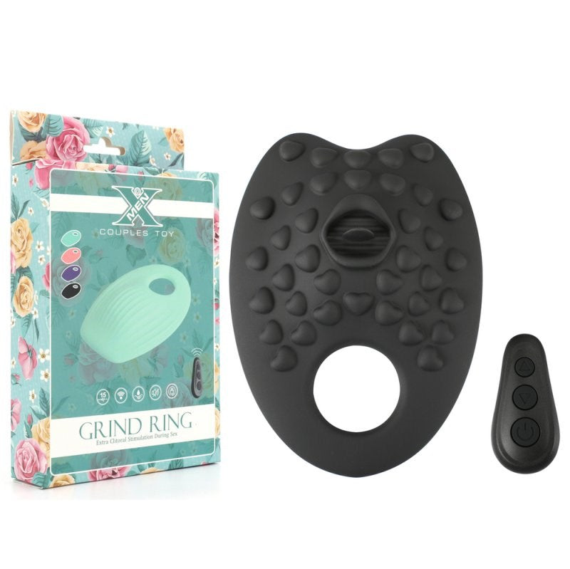 NANMA Corporation X Men 10 Functions Grinding Cock Ring With Tongue Vibrator - - Vibrating Cock Rings