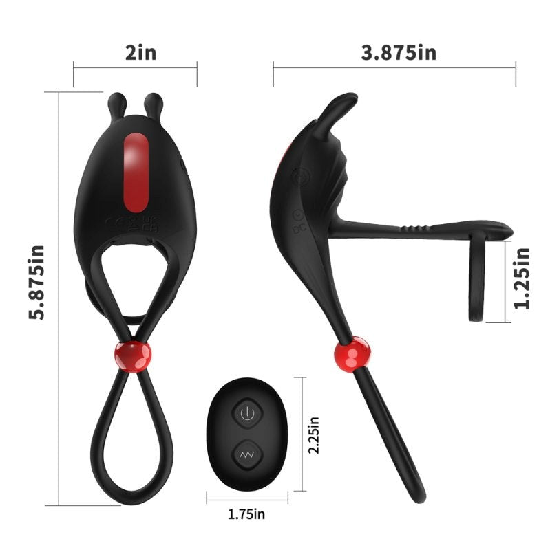 BDStyle Remote Control 7 Functions Adjustable Penis Ring - - Vibrating Cock Rings