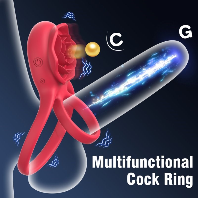 BDStyle Petal Shaped 9 Functions Vibrating Penis Ring - - Vibrating Cock Rings