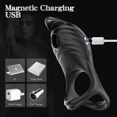 BDStyle 5 Functions Penis Ring Vibrator With Sucking Functions - - Vibrating Cock Rings