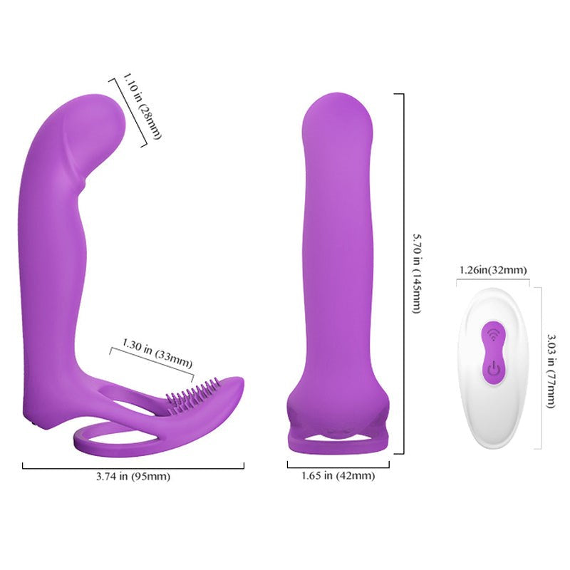 S Hande Lorna 9 Functions Vibrating Cock Ring With Butt Plug Rose Dual Stimulation - - Vibrating Cock Rings