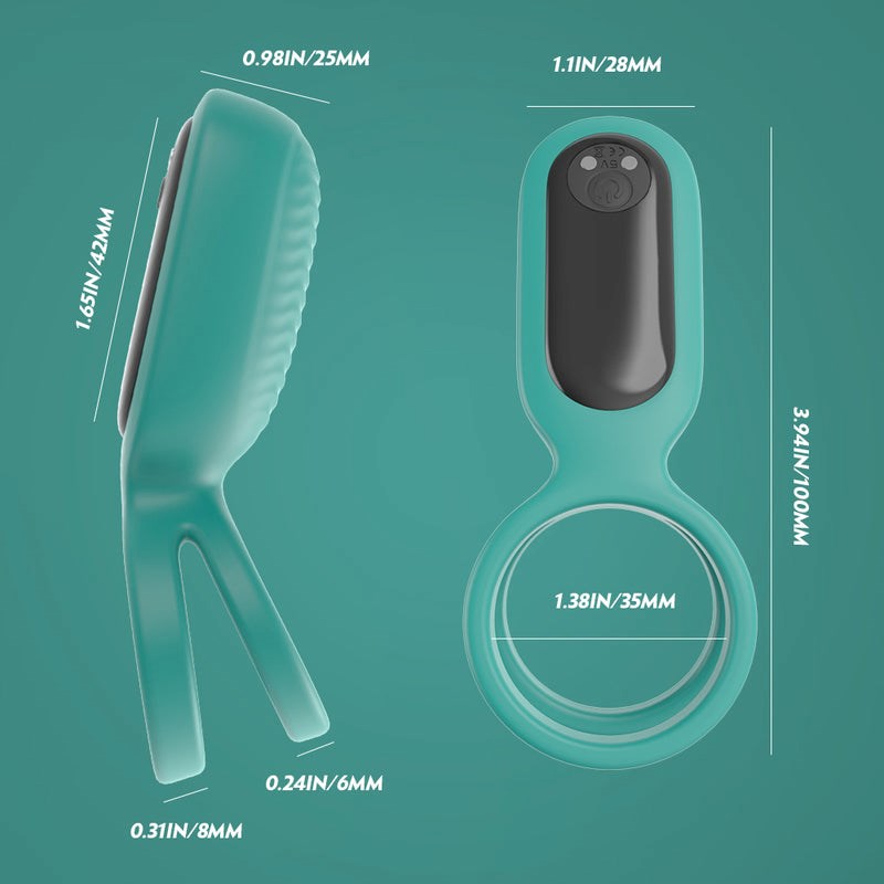 S Hande Squidward 9 Functions Vibrating Cock Ring Green Penis Enhancement - - Vibrating Cock Rings