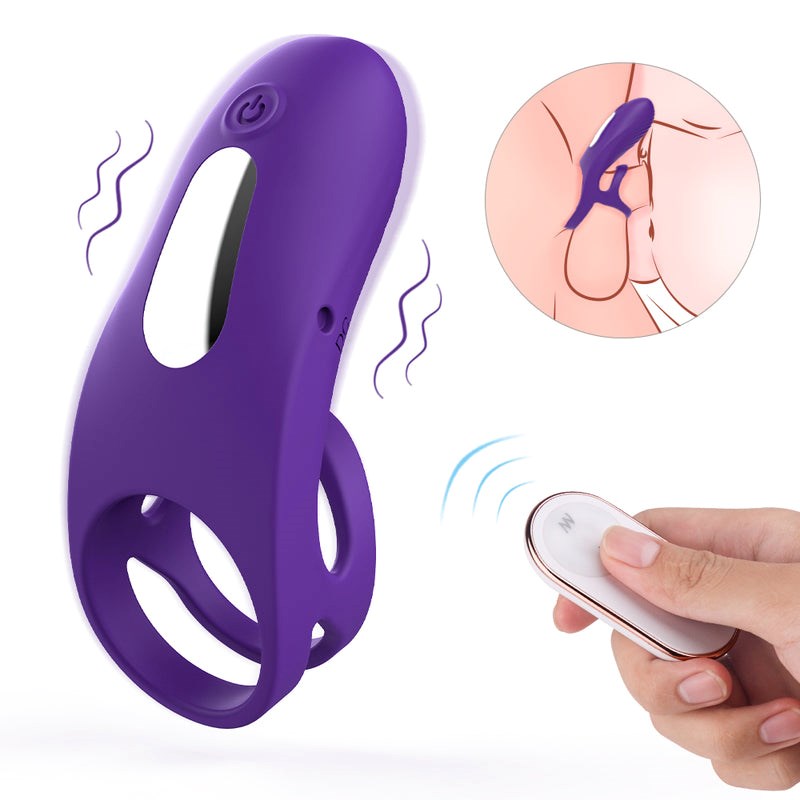 S Hande Nicholas 9 Functions Rechargeable Cock Ring Purple with Vibration - - Vibrating Cock Rings