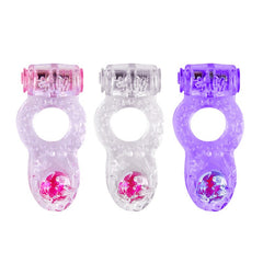 BDStyle Hem Beads Soft TPR Material Vibrating Cock Ring - - Vibrating Cock Rings