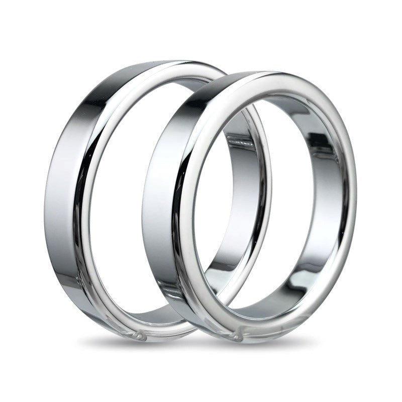 BDStyle Chrome Stainless Steel Mens Cock Ring 1.2cm Height - - Steel Cock Rings