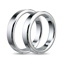BDStyle Chrome Stainless Steel Mens Cock Ring 1.2cm Height - - Steel Cock Rings