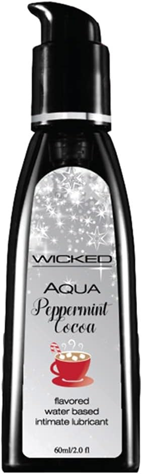 Wicked Sensual Care Aqua Water Based Lubricant Peppermint Cocoa 60ml Premium - - Water Based Lubes