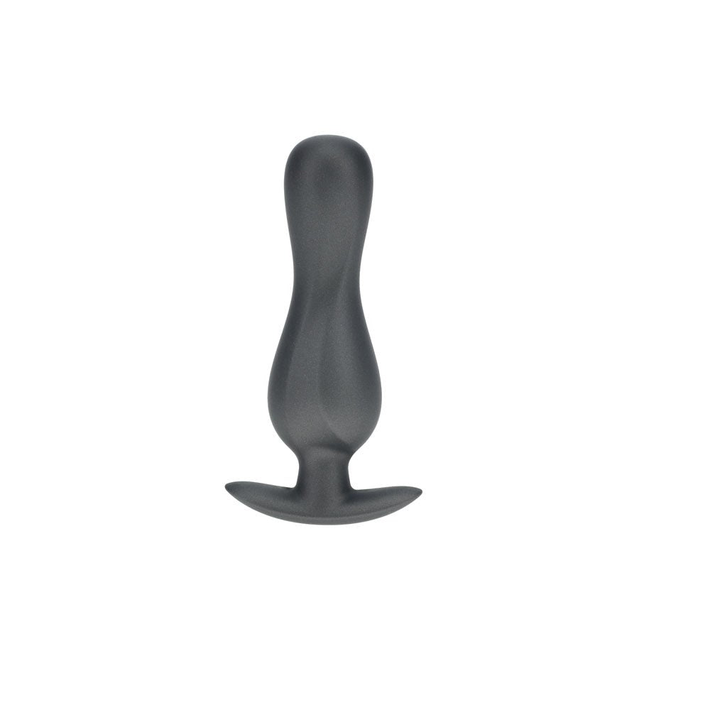 Shots Toys OUCH! Curvy 11.7 cm Metallic Silicone Anal Plug Premium Design - - Butt Plugs