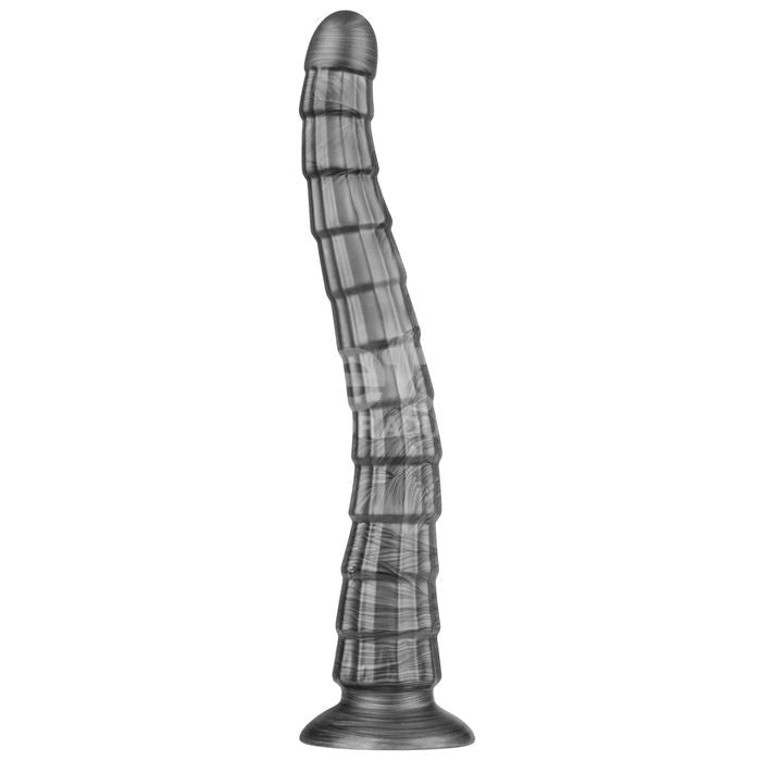 Lovetoy Vibrax Slider King Sized Rechargeable Vibrating Dildo 36.8cm Grey - - Vibrating Dildos