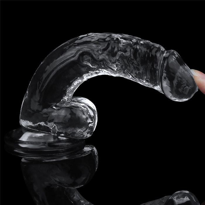 Lovetoy Flawless Suction Cup Base Realistic Dildo 19cm Clear TPE Material - - Realistic Dildos