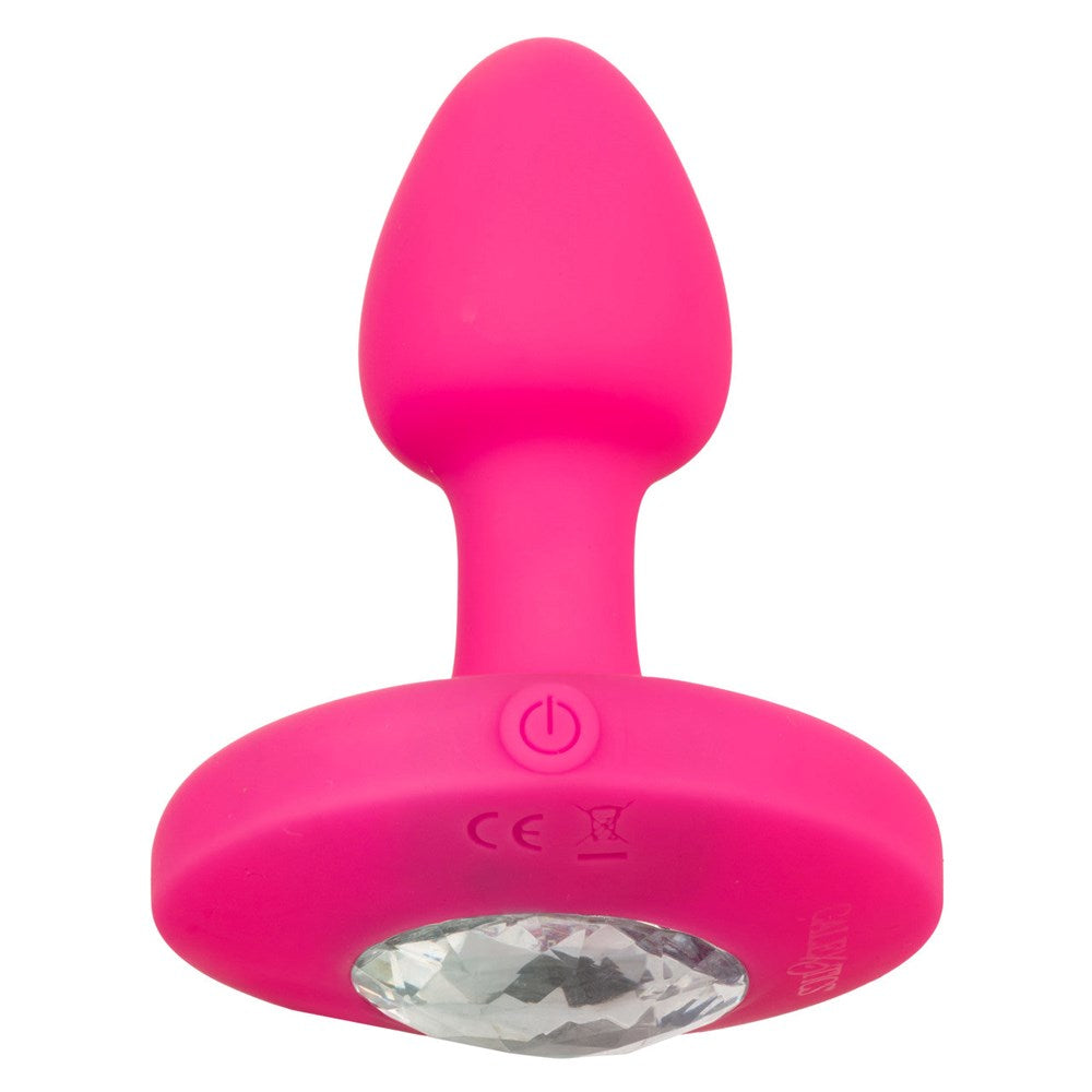 California Exotics Cheeky Gems Rechargeable Vibrating Butt Plug Pink - - Butt Plugs