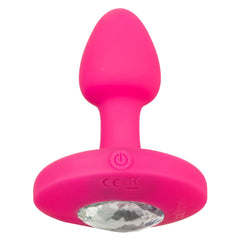 California Exotics Cheeky Gems Rechargeable Vibrating Butt Plug Pink - - Butt Plugs