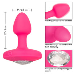 California Exotics Cheeky Gems Rechargeable Vibrating Butt Plug Pink - - Butt Plugs