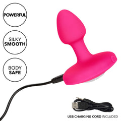 California Exotics Cheeky Gems Rechargeable Vibrating Butt Plug Pink - - Butt Plugs