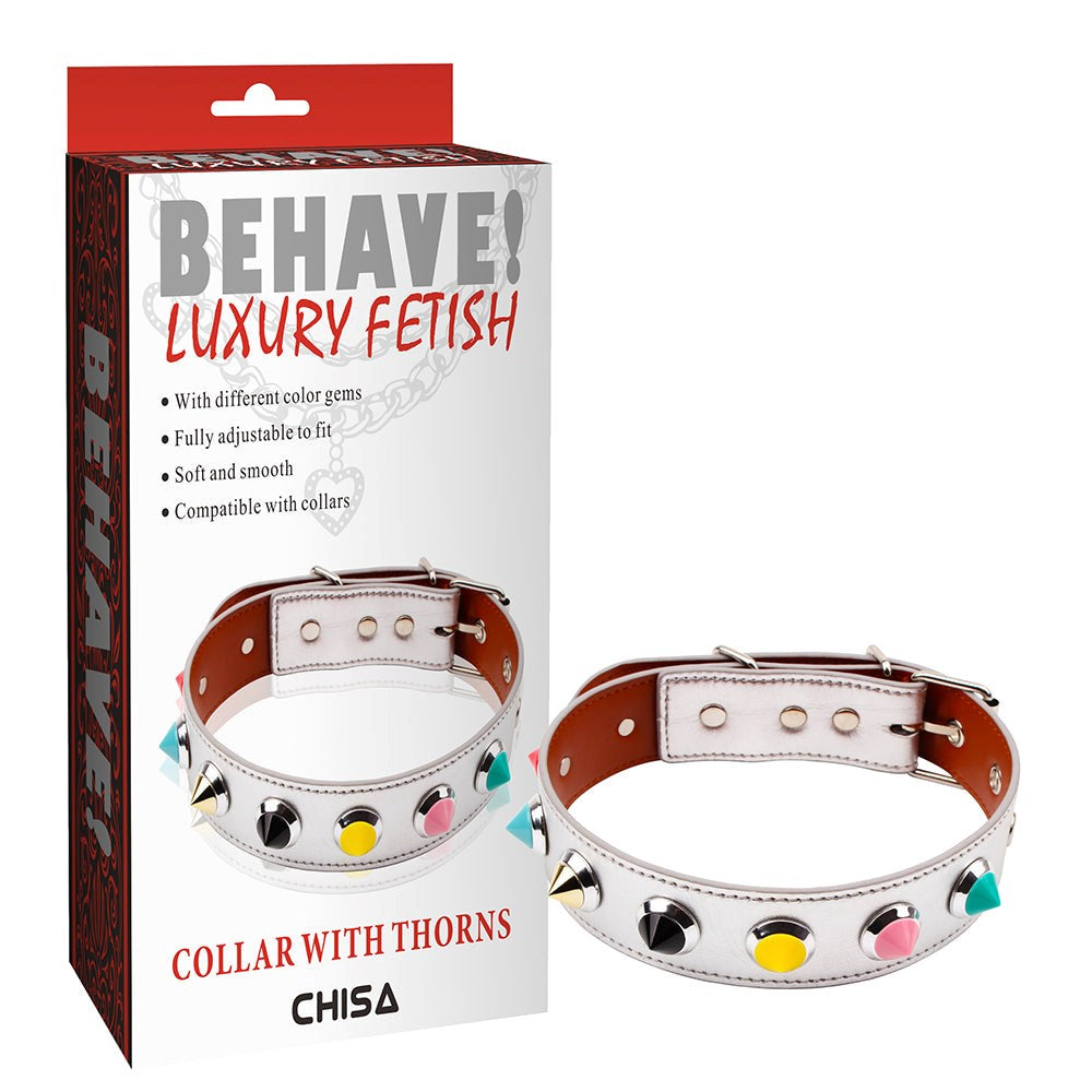 Behave Soft and Smooth Bondage Collar with Thorns - - Cuffs And Restraints