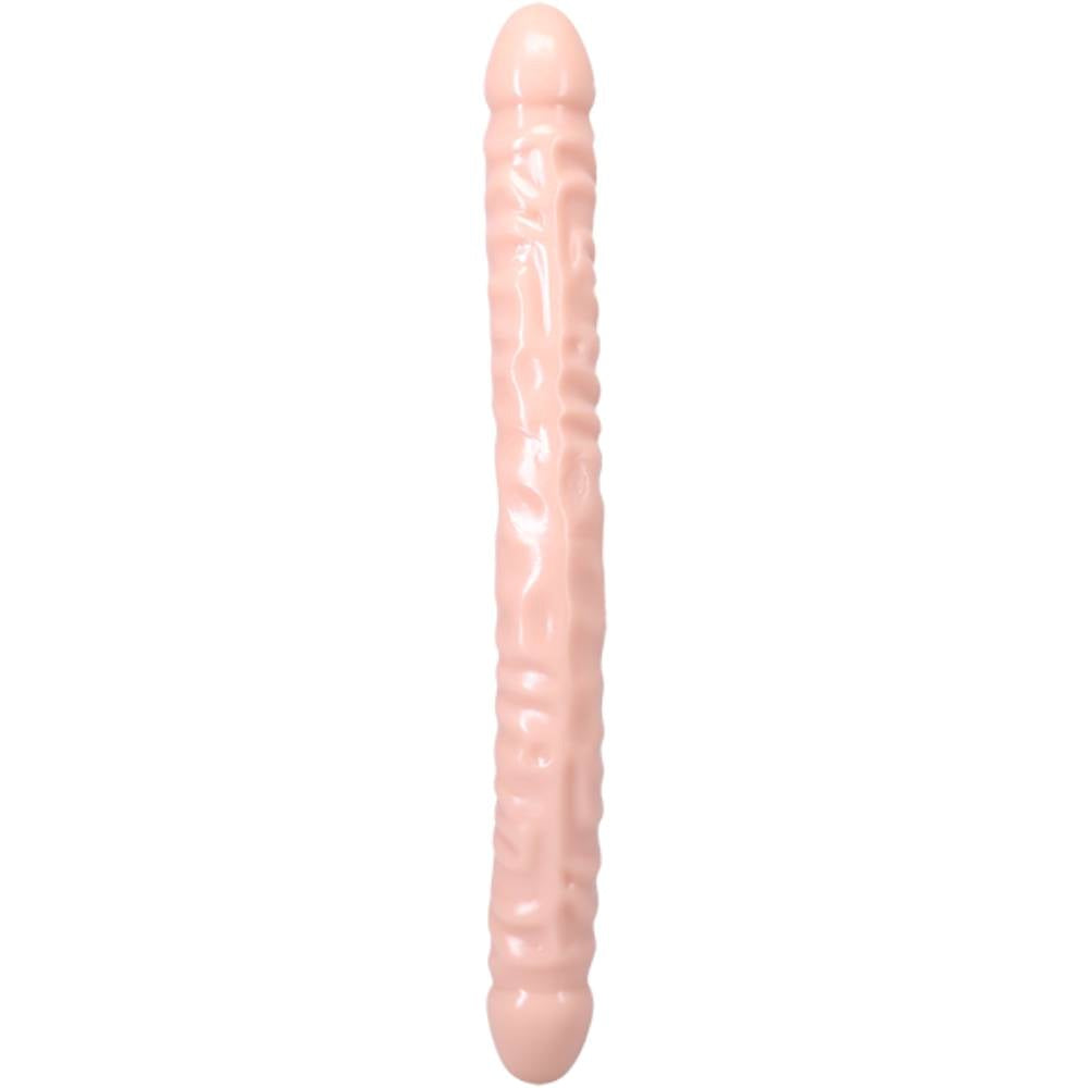 Doc Johnson 18 Inches Veined Double Header Realistic Dong Flexible Dual End - Double Ender