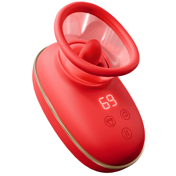 Amovibe Vortex Sucking & Licking Clitoral Stimulator Red - - Clit Ticklers and Pulsators