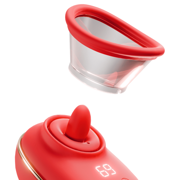 Amovibe Vortex Sucking & Licking Clitoral Stimulator Red - - Clit Ticklers and Pulsators