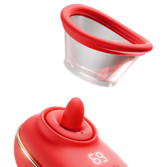 Amovibe Vortex Sucking & Licking Clitoral Stimulator Red - - Clit Ticklers and Pulsators