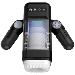 Amovibe Game Cup Thrusting & Rechargeable Male Masturbator Black - - Masturbators and Strokers