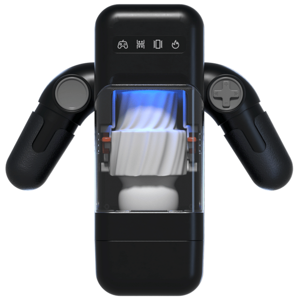 Amovibe Game Cup Thrusting & Rechargeable Male Masturbator Black - - Masturbators and Strokers