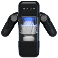 Amovibe Game Cup Thrusting & Rechargeable Male Masturbator Black - - Masturbators and Strokers