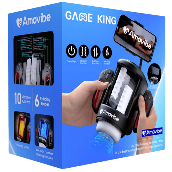 Amovibe Game King Rubbing Rechargeable Male Masturbator Black - - Masturbators and Strokers