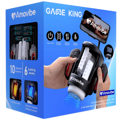Amovibe Game King Rubbing Rechargeable Male Masturbator Black - - Masturbators and Strokers