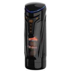 Amovibe Warrior Rechargeable Thrusting Male Masturbator Black - - Masturbators and Strokers