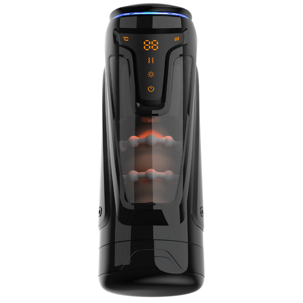 Amovibe Warrior Rechargeable Thrusting Male Masturbator Black - - Masturbators and Strokers