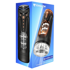 Amovibe Warrior Rechargeable Thrusting Male Masturbator Black - - Masturbators and Strokers