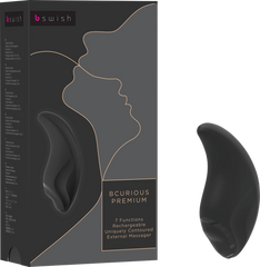 B Swish Bcurious Premium 7 Function Clitoral Stimulator Noir - - Clit Ticklers and Pulsators