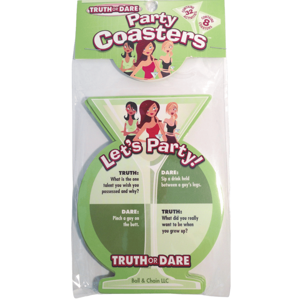 Ball & Chain Truth or Dare Bachelorette Party Coaster - - Party Gifts and Novelties