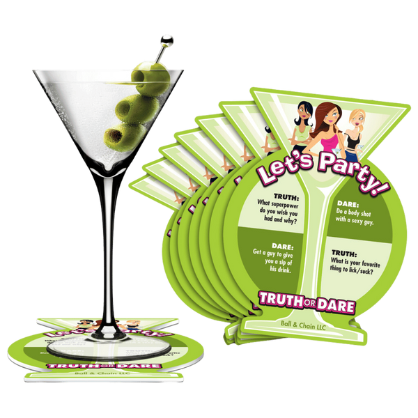 Ball & Chain Truth or Dare Bachelorette Party Coaster - - Party Gifts and Novelties
