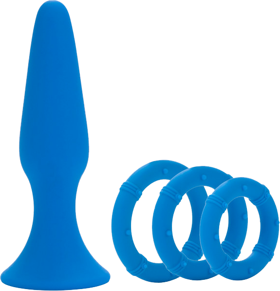 California Exotics Silicone Butt Plug Performance Kit Blue - - Butt Plugs